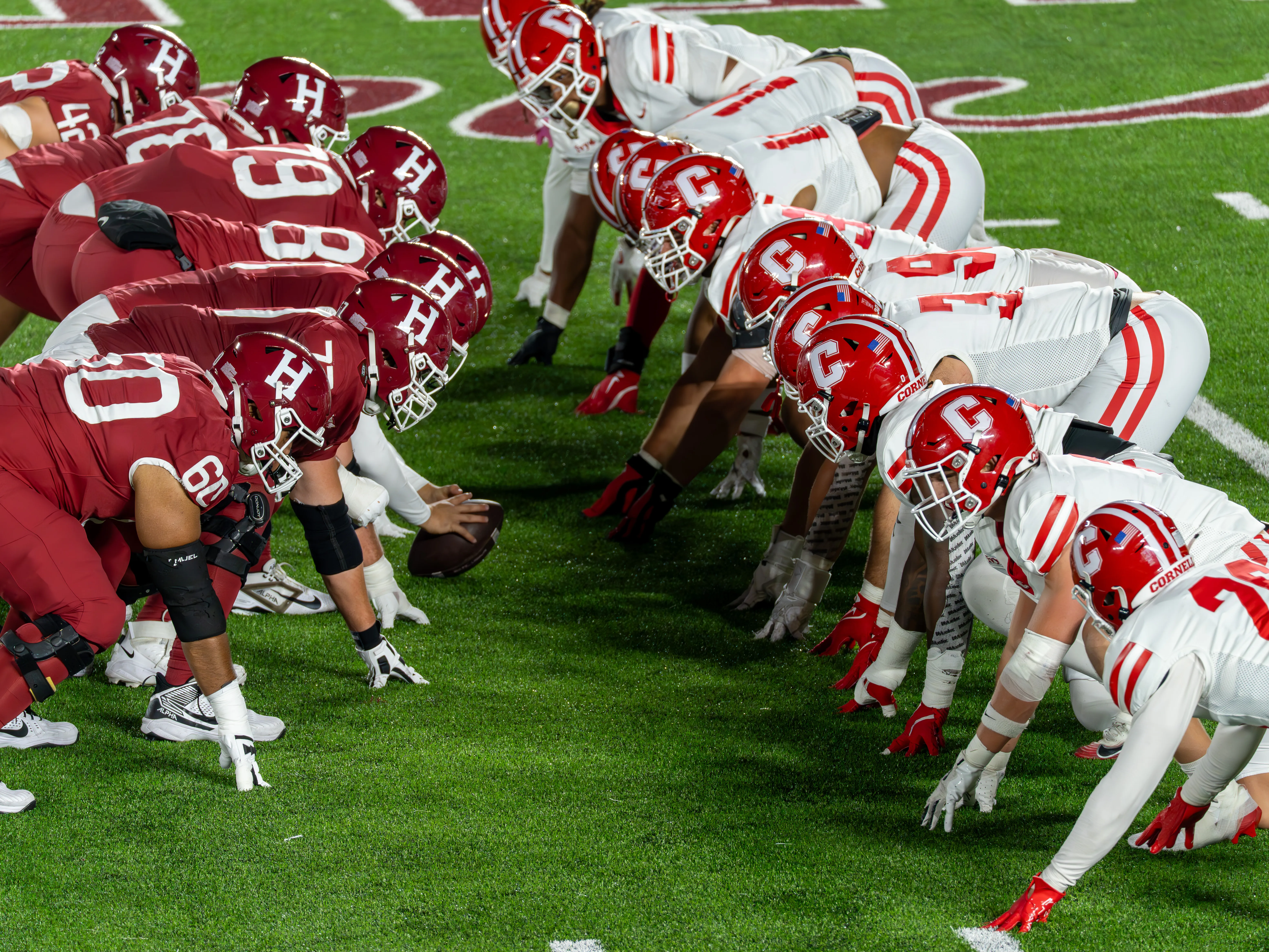 The football game between Harvard University and Cornell University