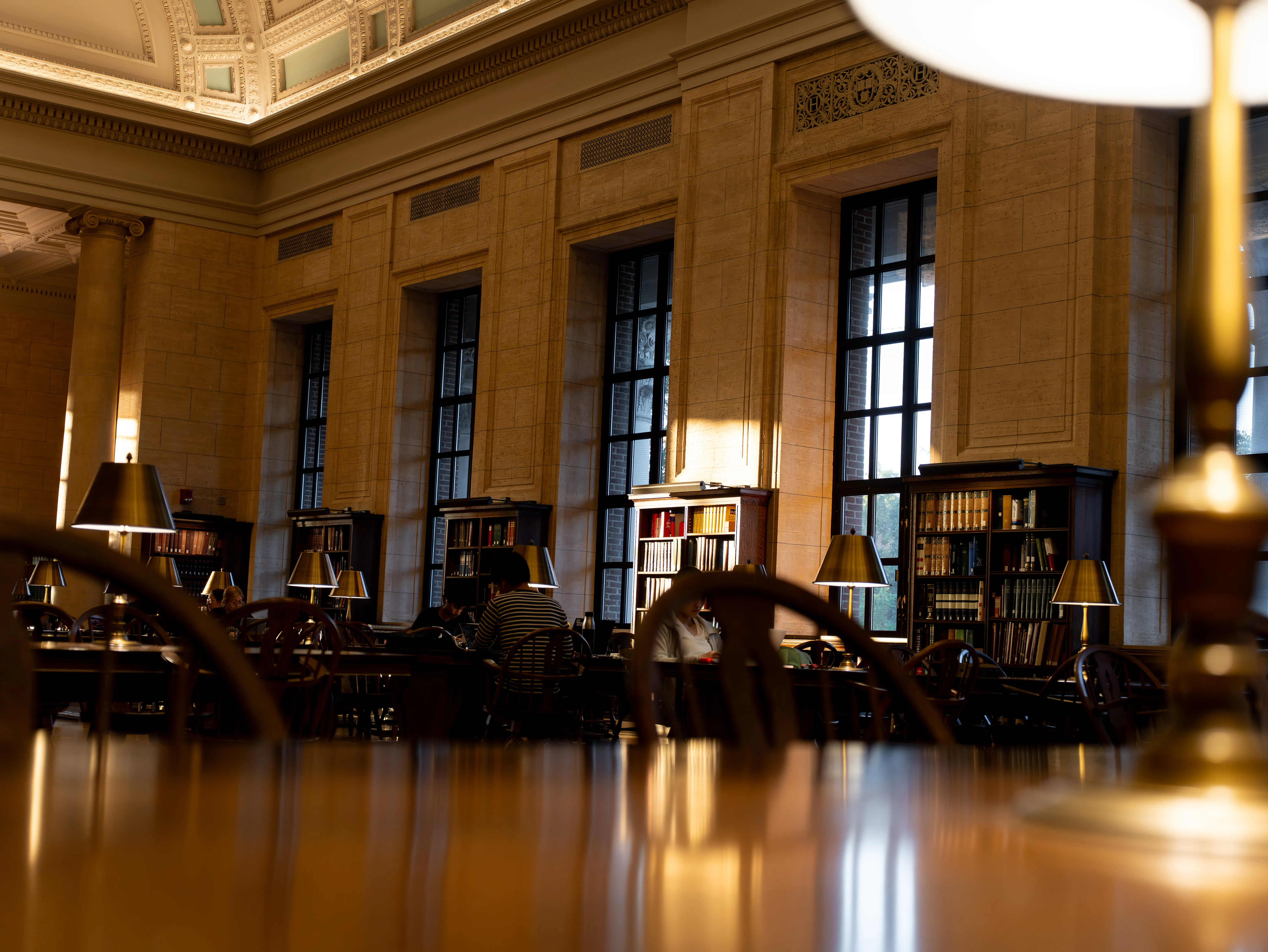 The inner view of the Widener Library